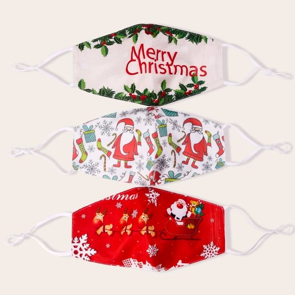 Face Masks Accessories - Merry Christmas Face Mask Set Of 3 New Face Masks